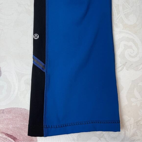 Lululemon Run Ice Queen Pant Limitless Blue Black Size 12 Like New - Picture 6 of 16